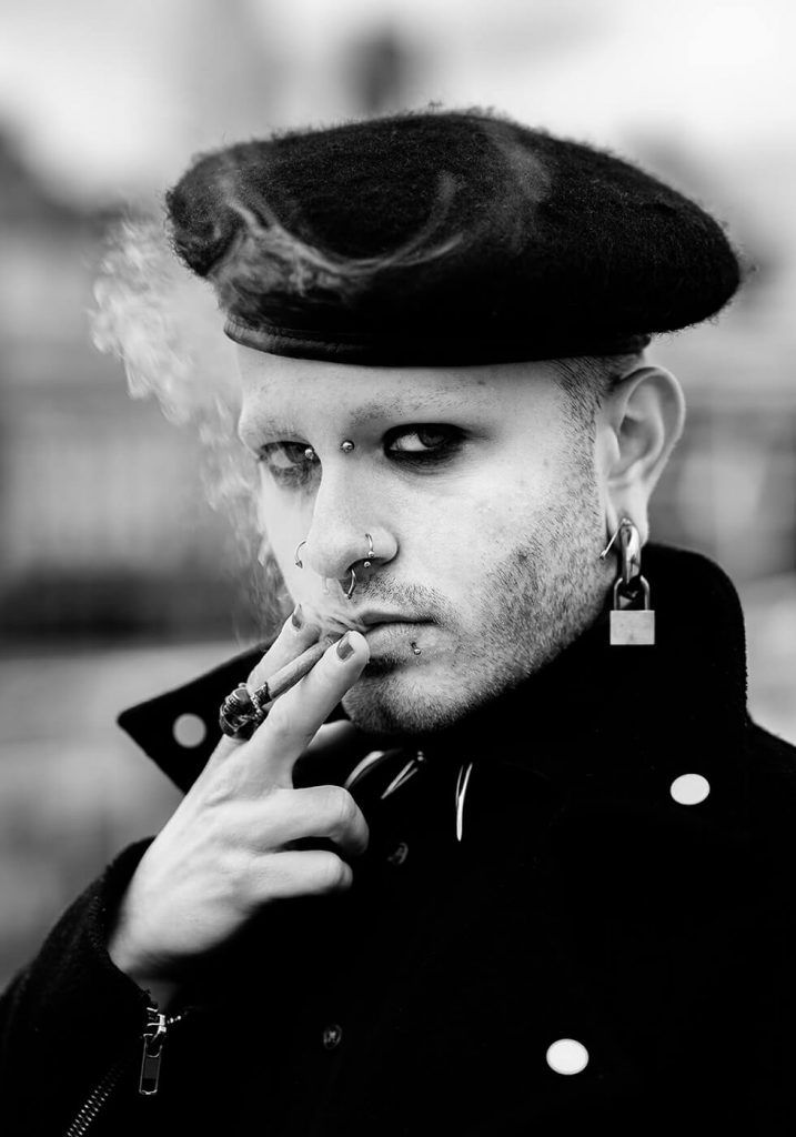 photo of a man with cigarette